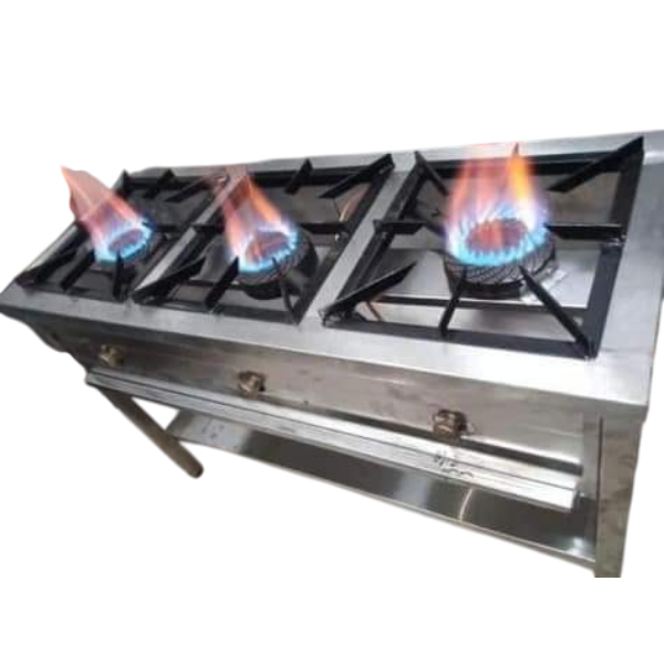 stainless three burner